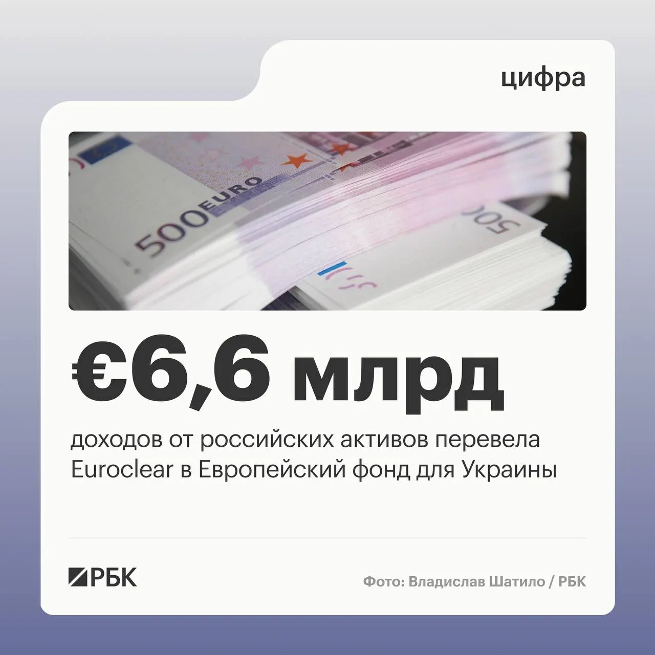 Бельгийский депозитарий Euroclear направил Киеву €6,6 млрд доходов от российских активов; следующий платёж в размере €1,4 млрд ожидается в июле 2026 года.