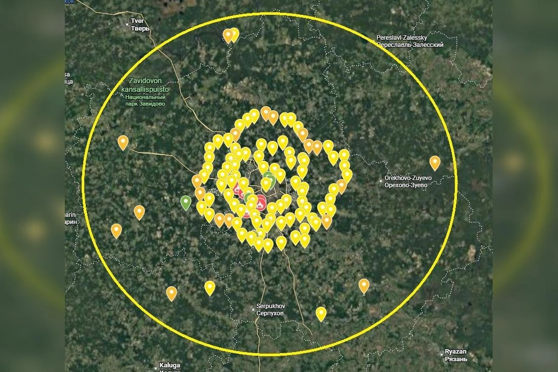 По спутниковым снимкам OSINT‑исследователей зафиксировано ещё одно кольцо позиций ПВО вокруг столицы, в основном с ЗРК «Панцирь»; общее число систем превысило 100.