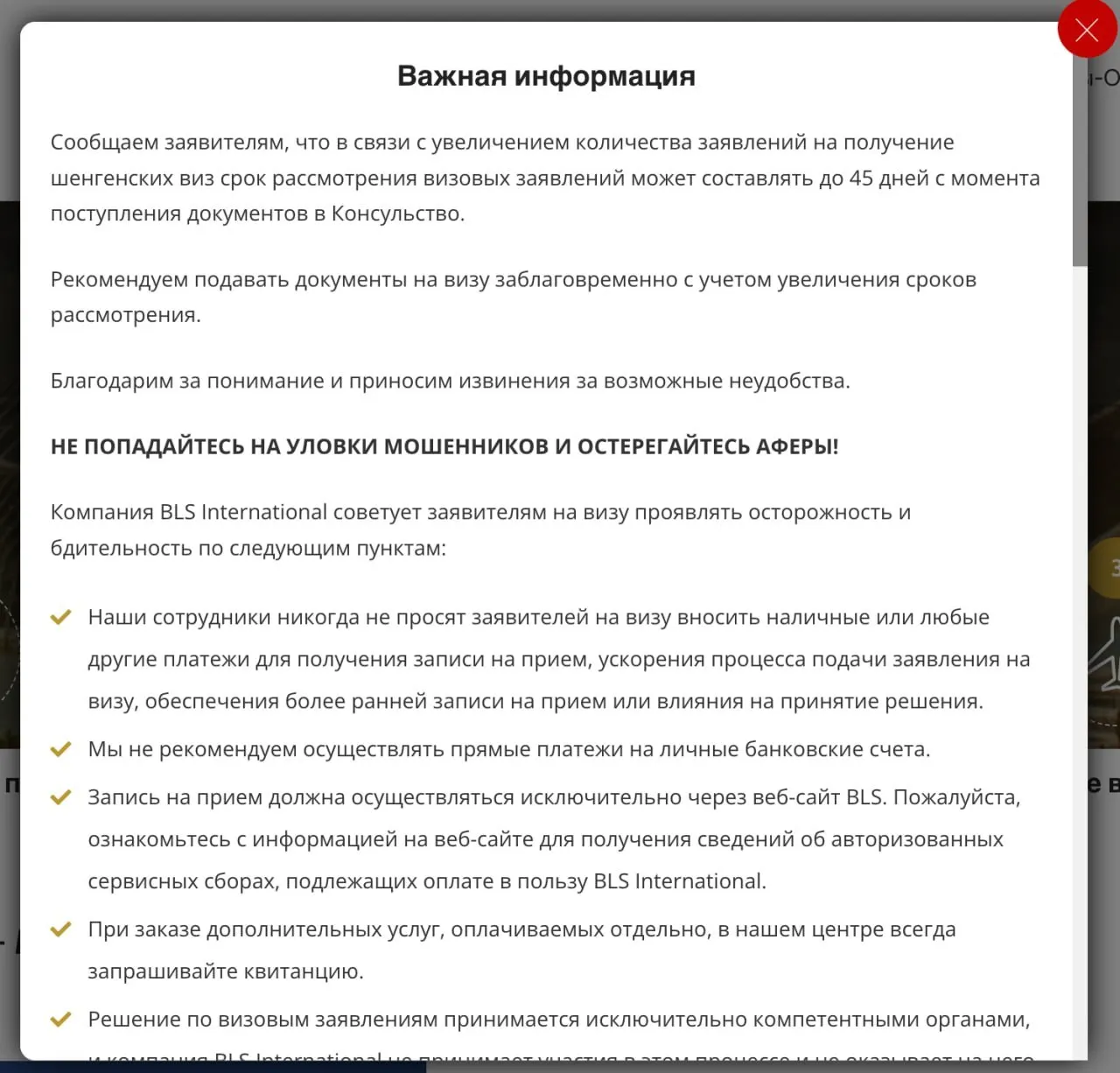 Визовый центр в Москве сообщает об увеличении времени рассмотрения заявлений на шенгенские визы: процедура теперь может занимать до 45 дней с момента поступления документов в консульство.