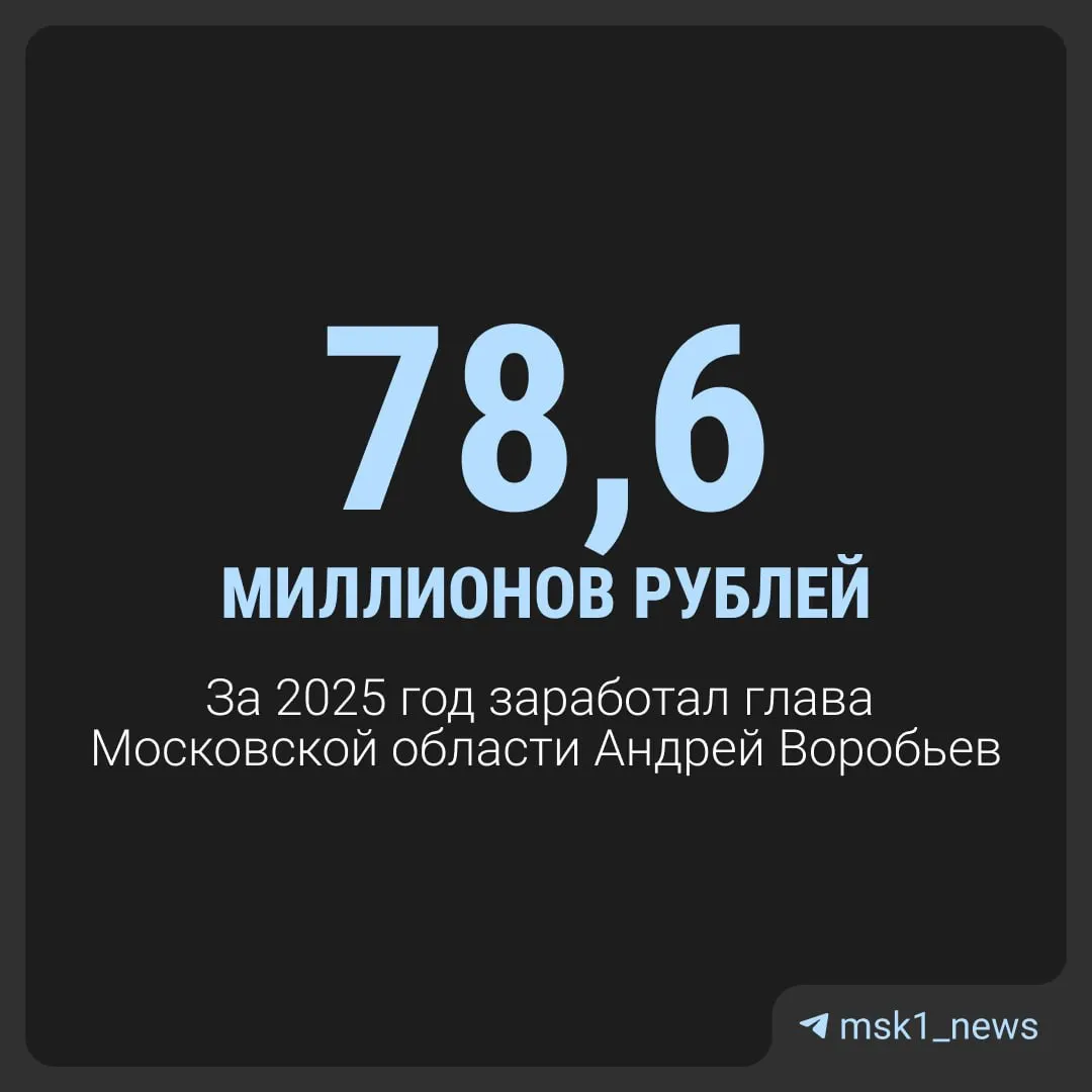 ЦИК опубликовал декларацию доходов главы Московской области: за прошлый год его доход составил 78,6 млн рублей — в основном за счёт дивидендов, процентов и доходов от облигаций. В декларации также указан дом площадью 615,8 м² и несколько земельных участков.