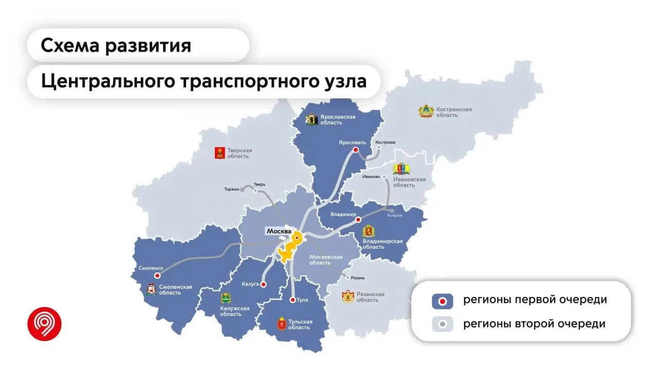 Мэр Москвы заявил, что Центральный транспортный узел станет транспортным сердцем страны и объединит 11 субъектов, обеспечивая значительную часть пригородных перевозок.