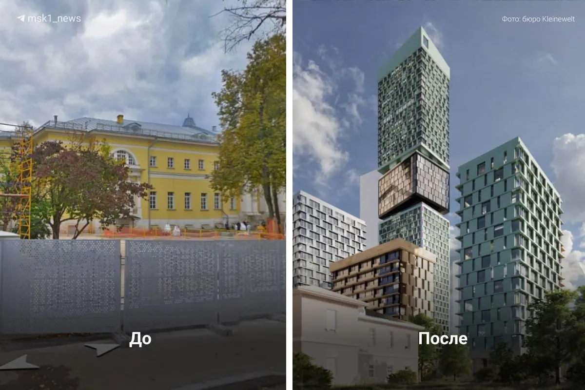 Застройка исторического объекта в Москве: планируется жилой комплекс с культурным центром в главном здании.